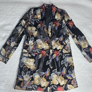 NISSE Velvet Floral Embroidered Blazer Jacket